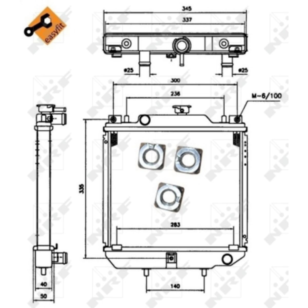 Nrf Radiador, Refrigeración De Motor Easy Fit 52110