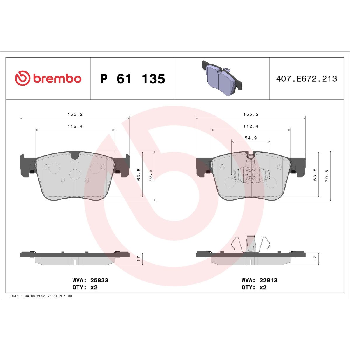 Image of Remblokset  , voor