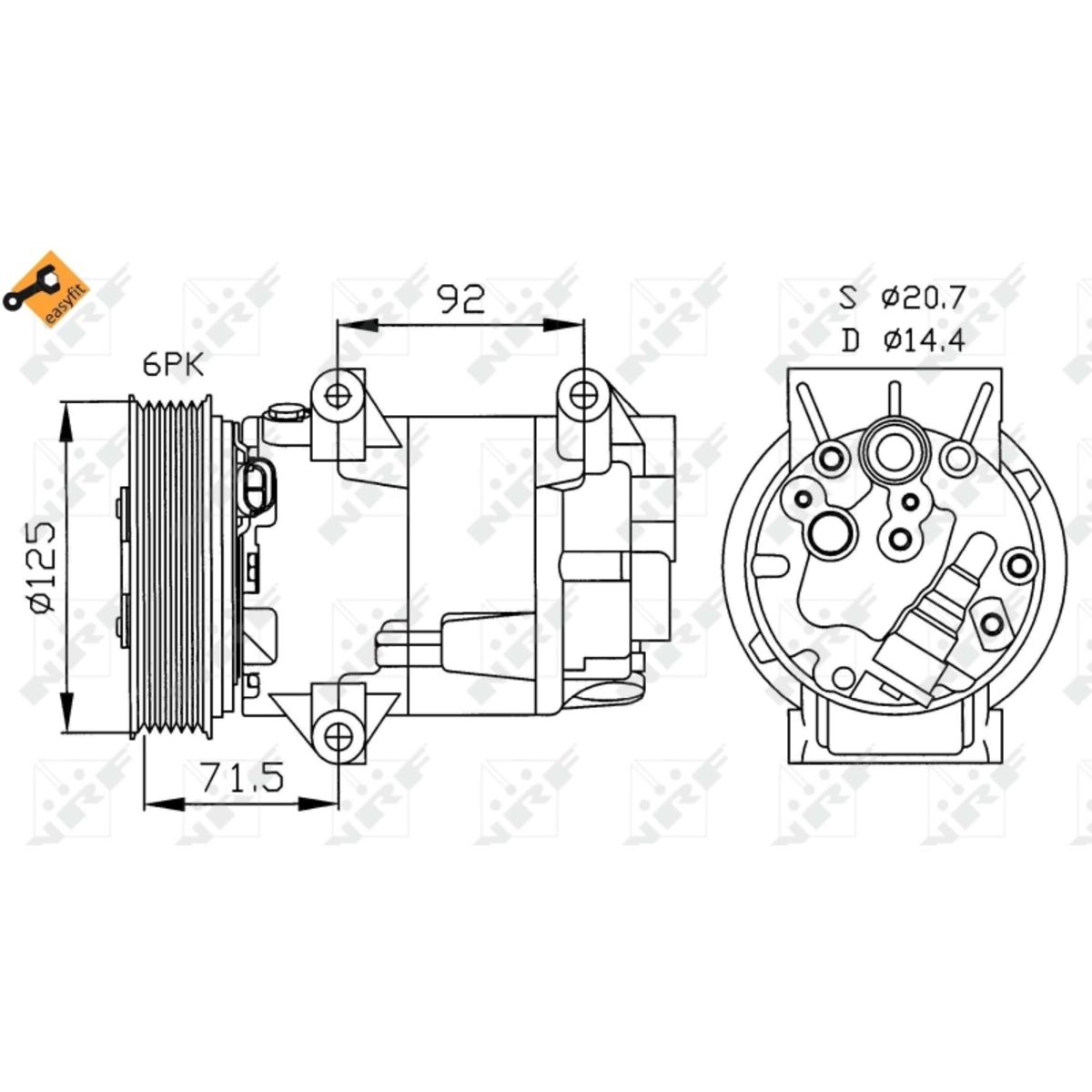 Nrf Compressore Aria Condizionata 32208