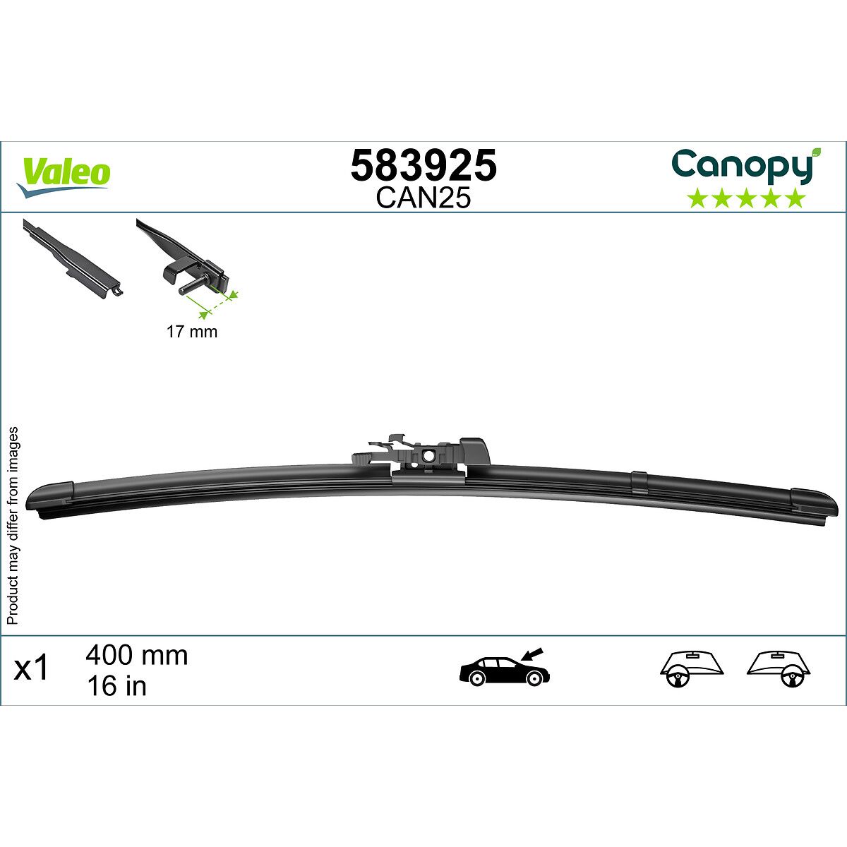 Wisserblad  Canopy , 400mm, Voor, 1 Stuk
