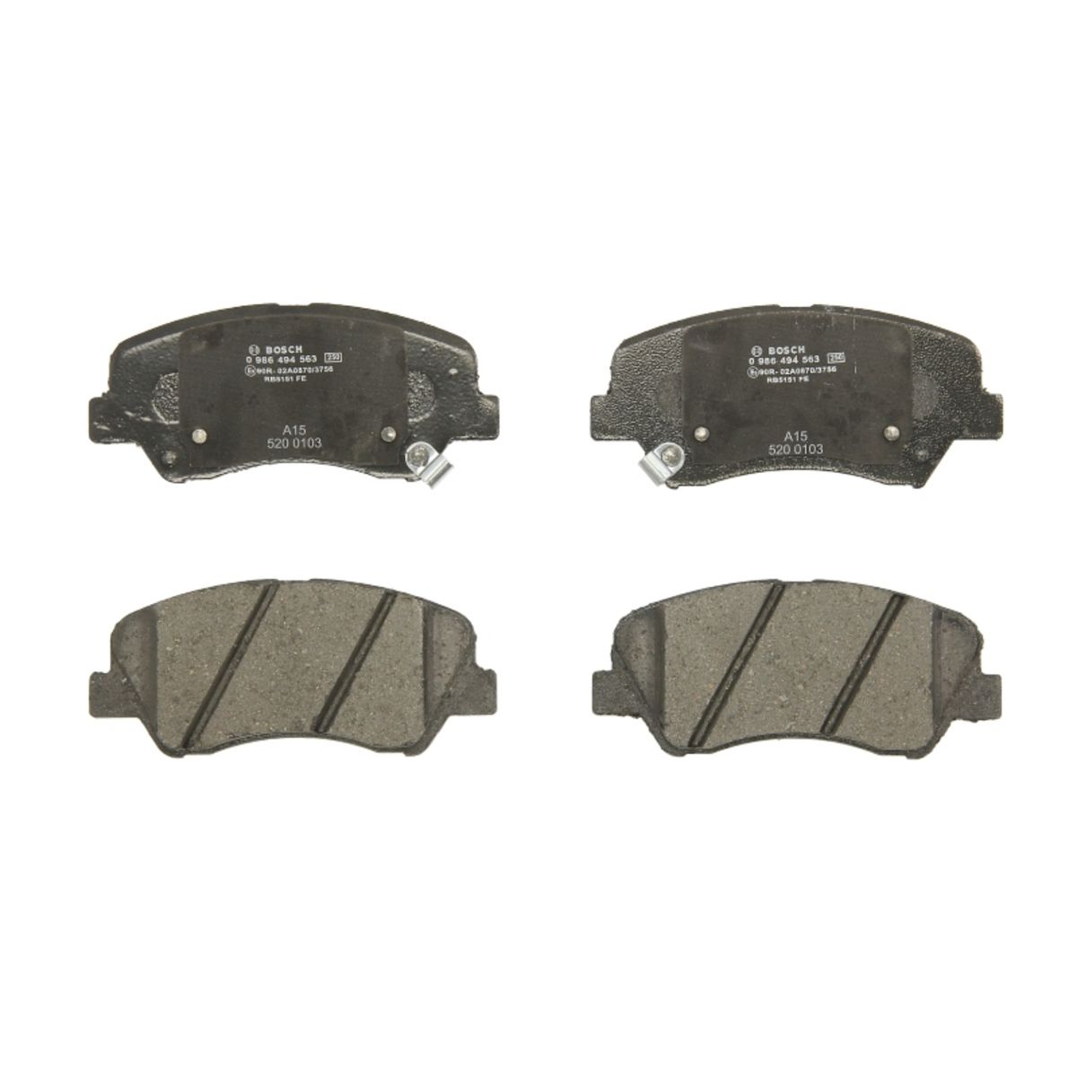 Set di pastiglie freno BOSCH 0 986 494 563, anteriore