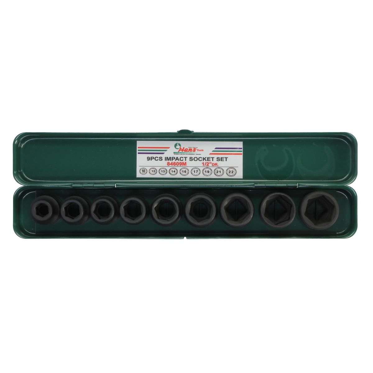 Image of Contactdoos set  1/2 9 stuks 11-22 mm, zeskant kort
