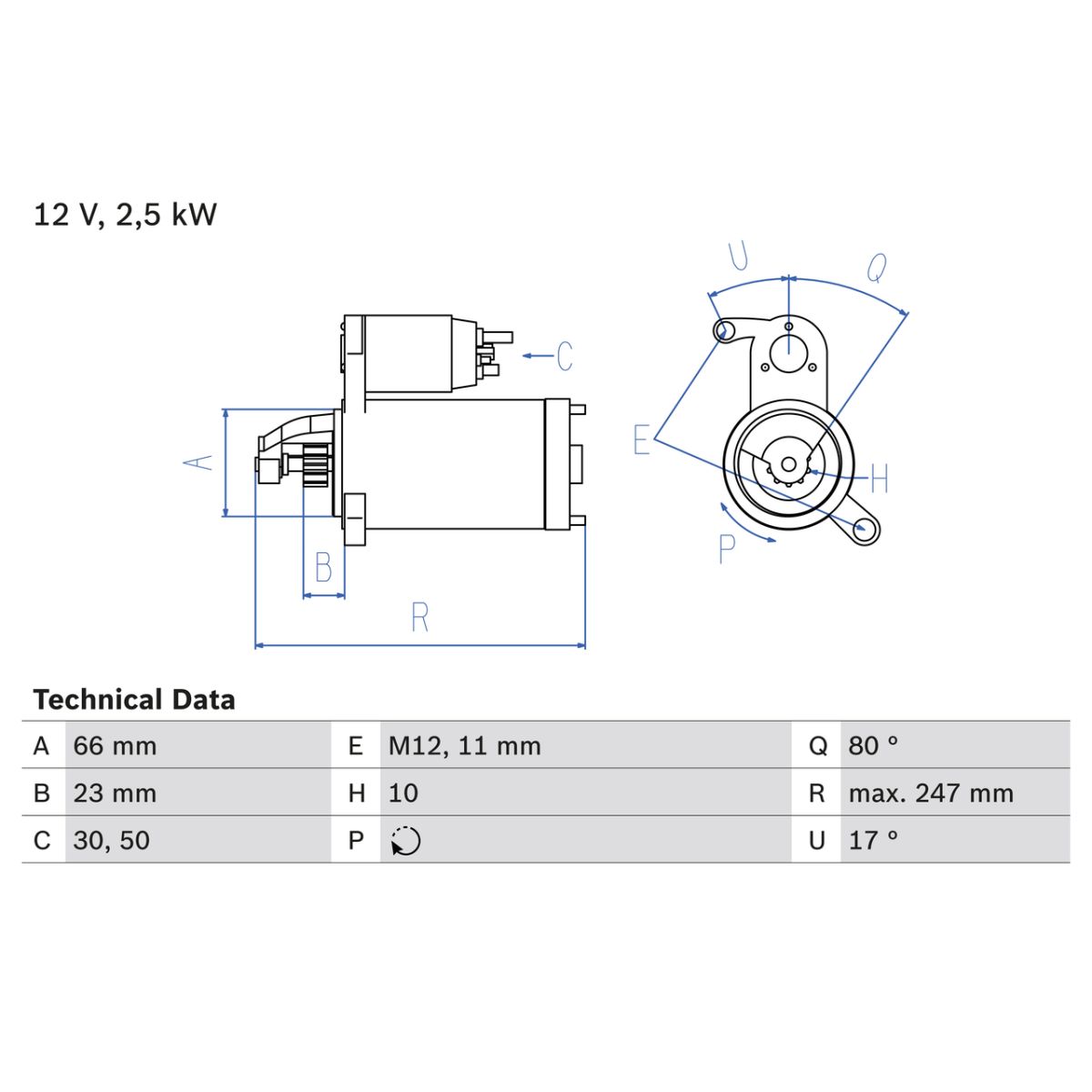 Bosch Démarreur 0 986 025 160