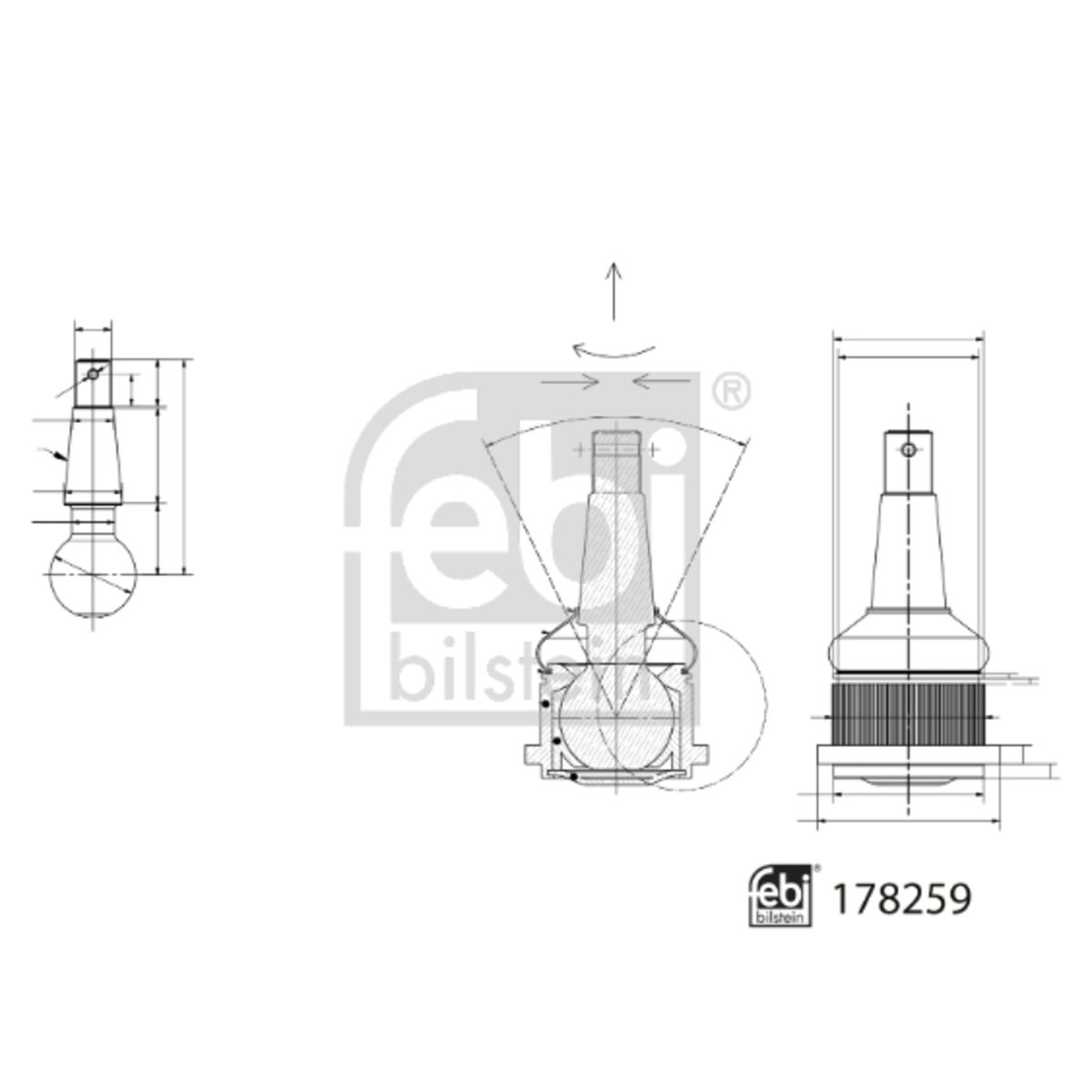 Draagarmverbinding / draagarmpen  BILSTEIN