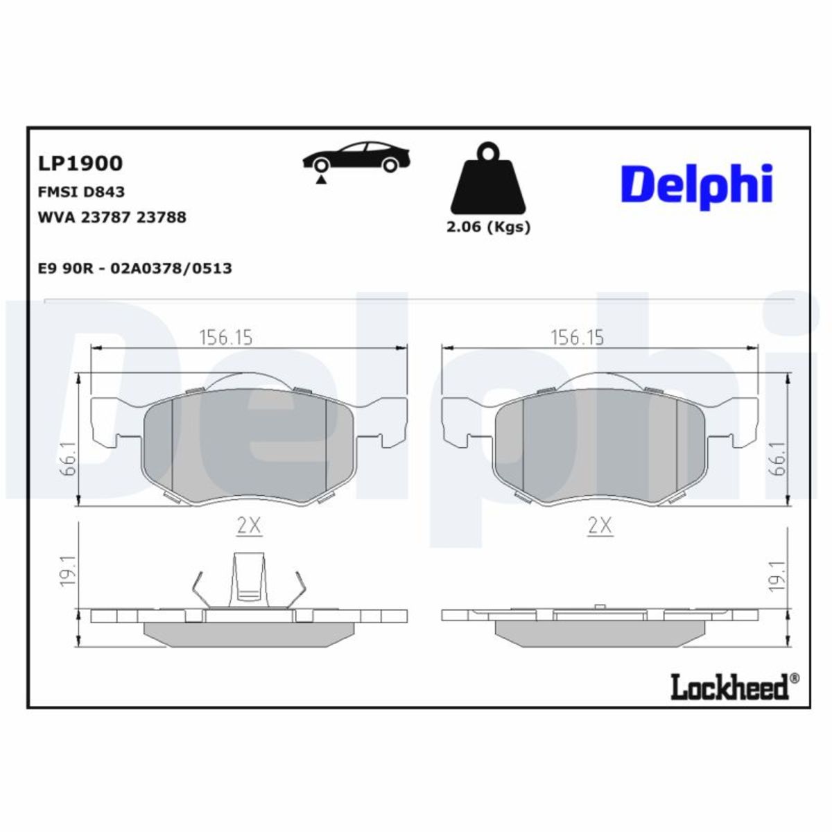 Delphi Bremsbelagsatz, Scheibenbremse Lp1900 Für Ford Mazda - Bild 5