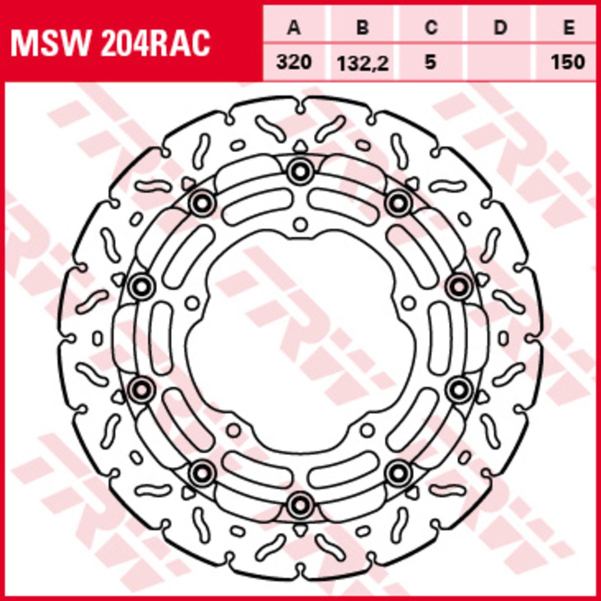 Disco freno TRW MSW204RAC, 1 Pezzo