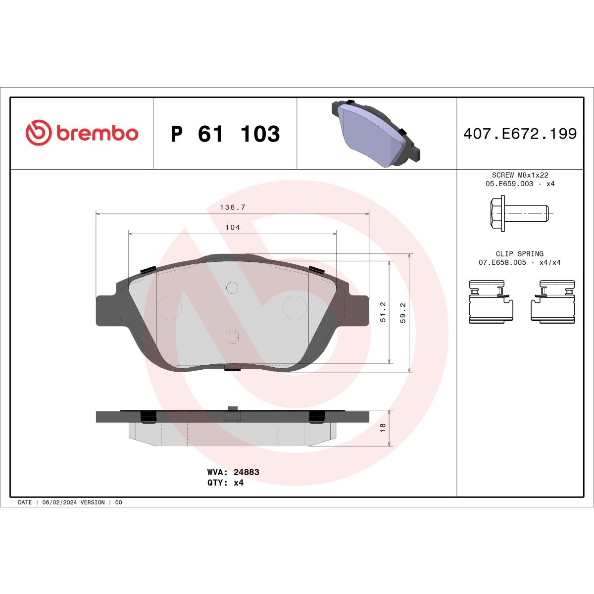 Image of Remblokset  Xtra , voor