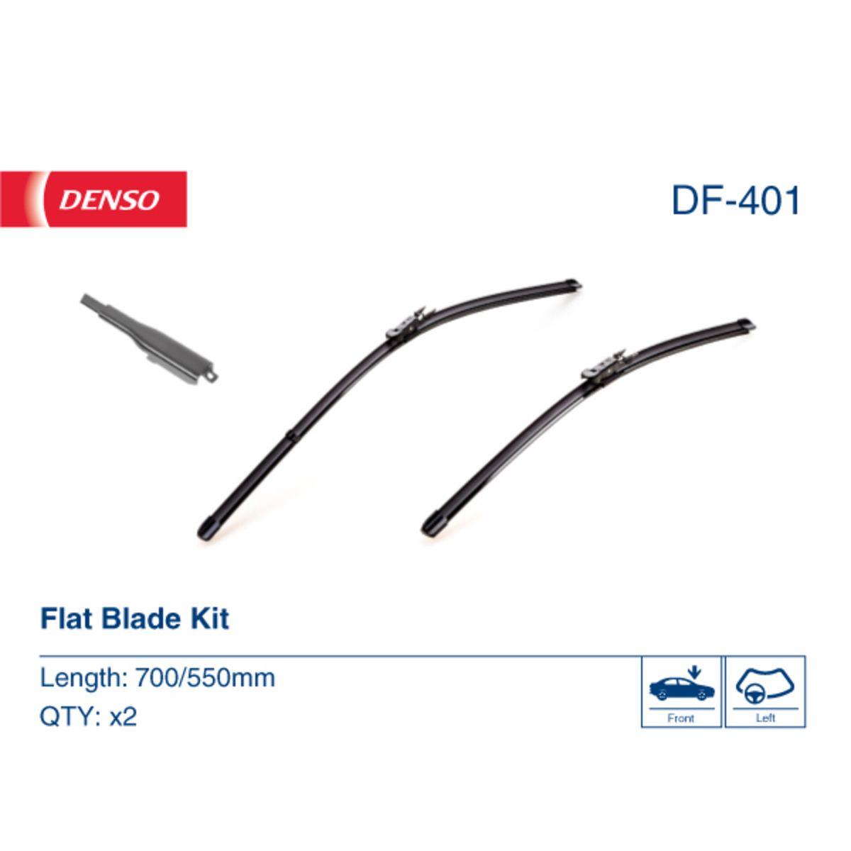 Denso Wischblatt Flat Blades Df-401, 700/550Mm, Vorne, 2 Stück
