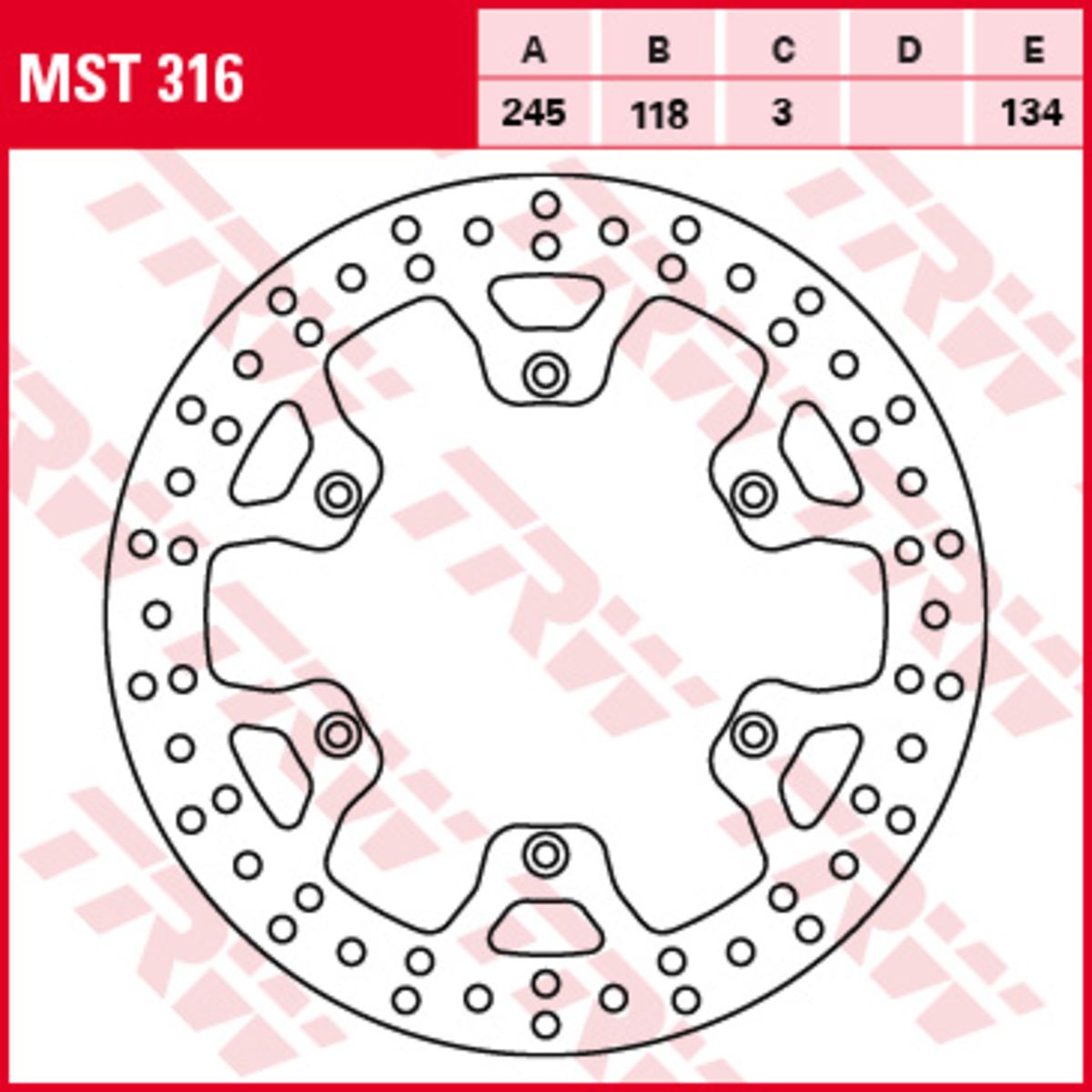 Disco freno TRW MST316, 1 Pezzo