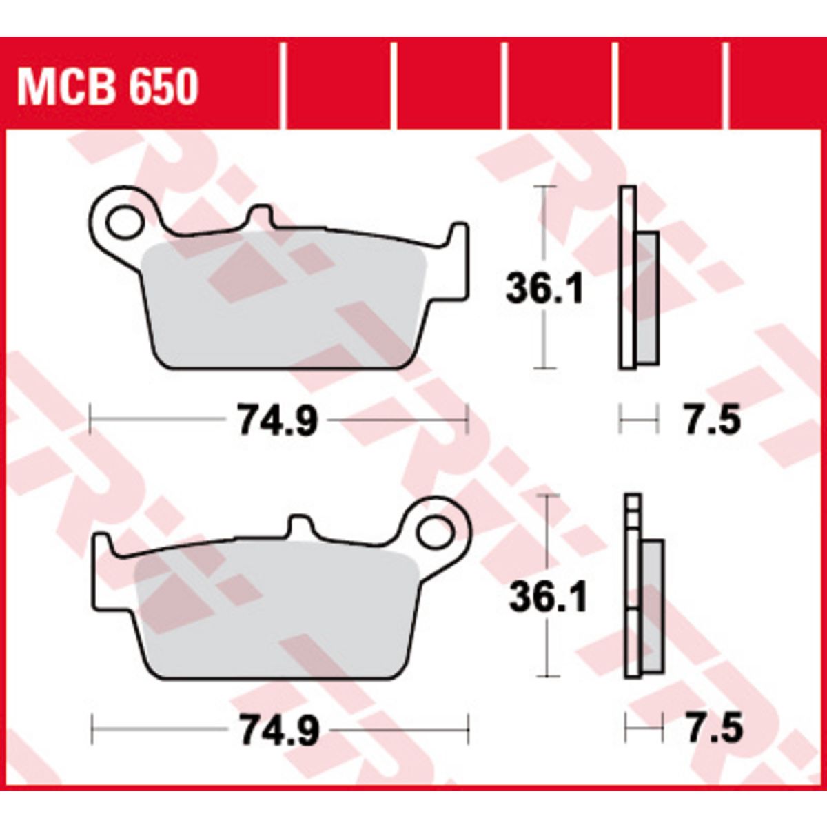 Set di pastiglie freno TRW MCB650