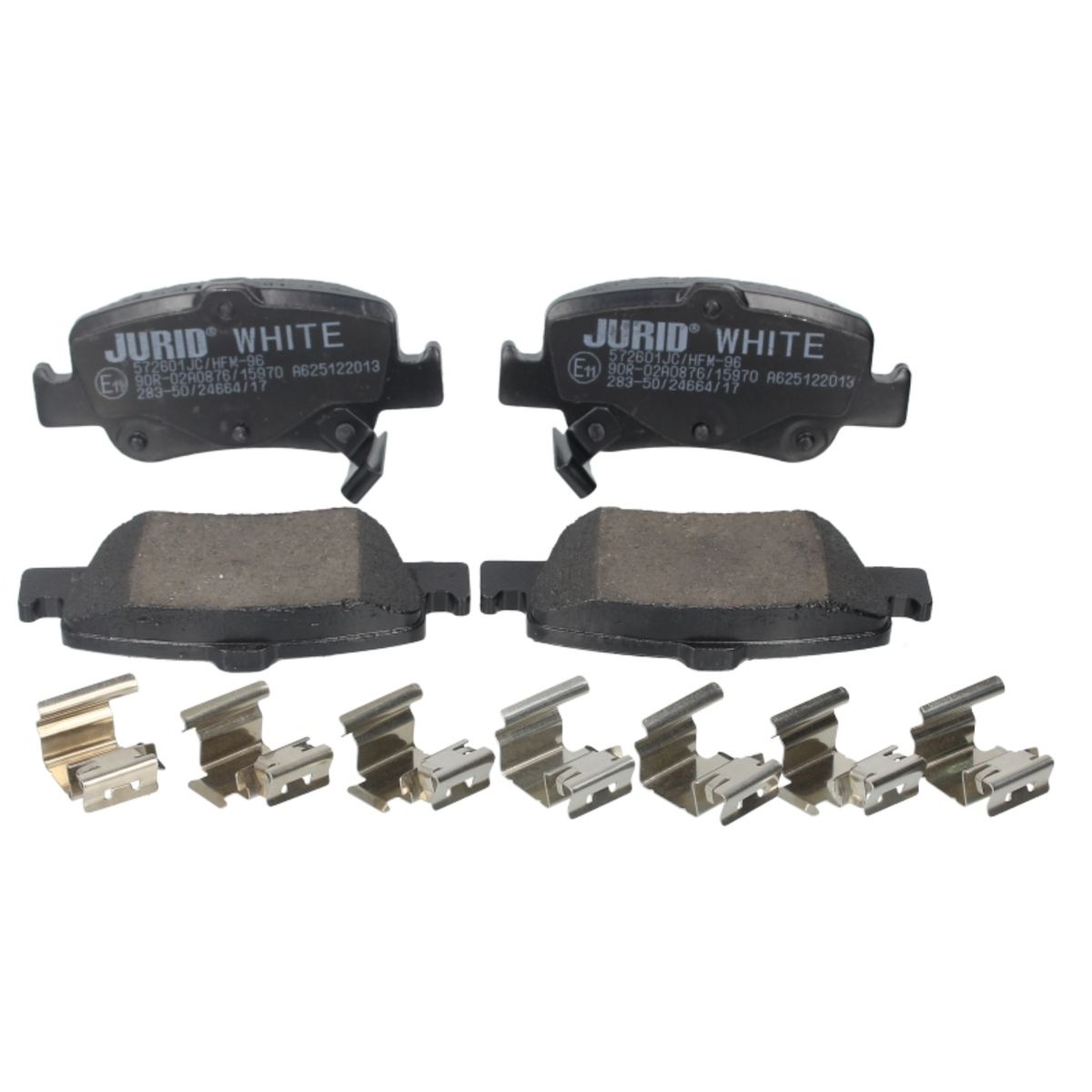 Bremsbelagsatz JURID WHITE 572601JC, Hinten, Keramik, Warnkontakt