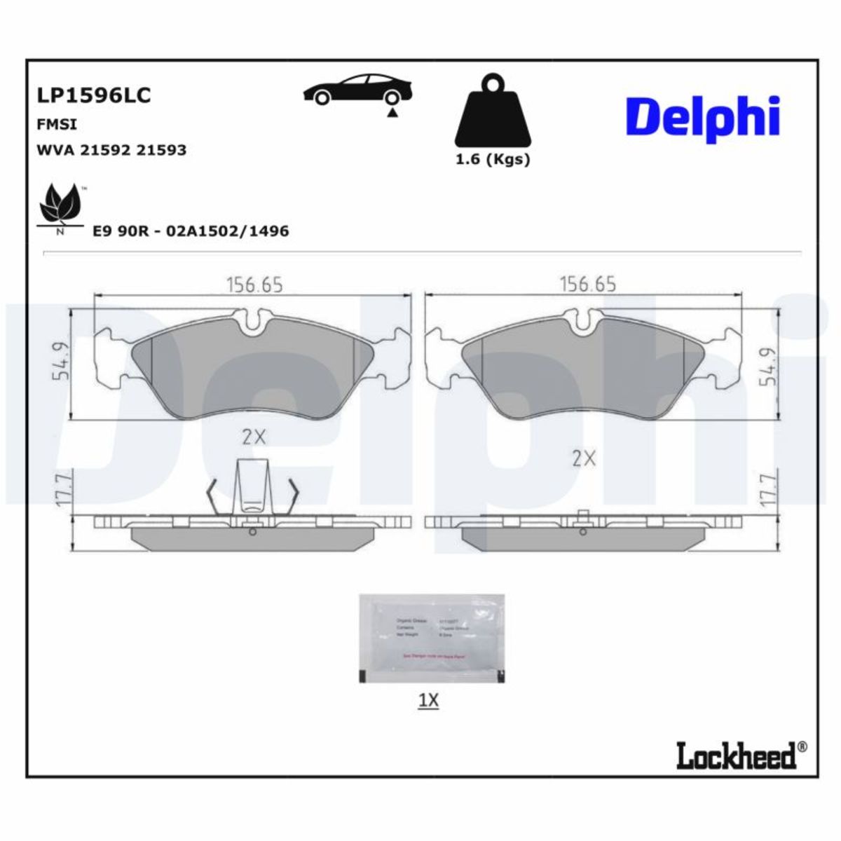 Bremsbelagsatz DELPHI LP1596LC
