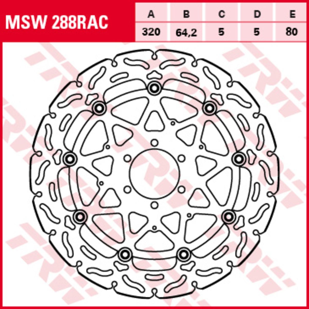 Disco freno TRW MSW288RAC, 1 Pezzo