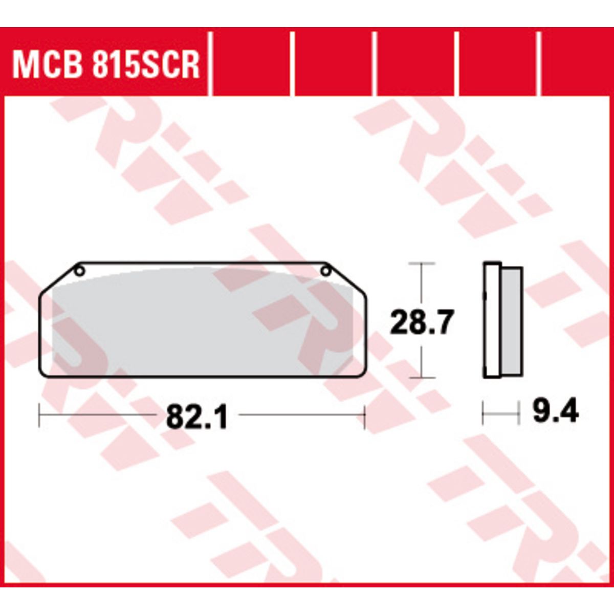 Set di pastiglie freno TRW MCB815SCR senza patente stradale