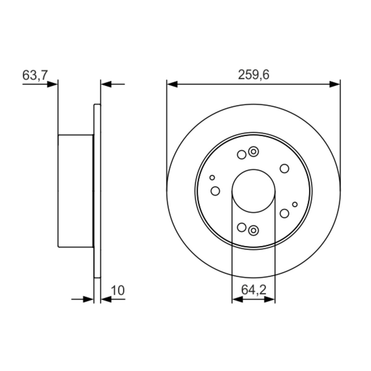 Bremsscheibe BOSCH 0 986 479 V39 hinten, voll, 1 Stück