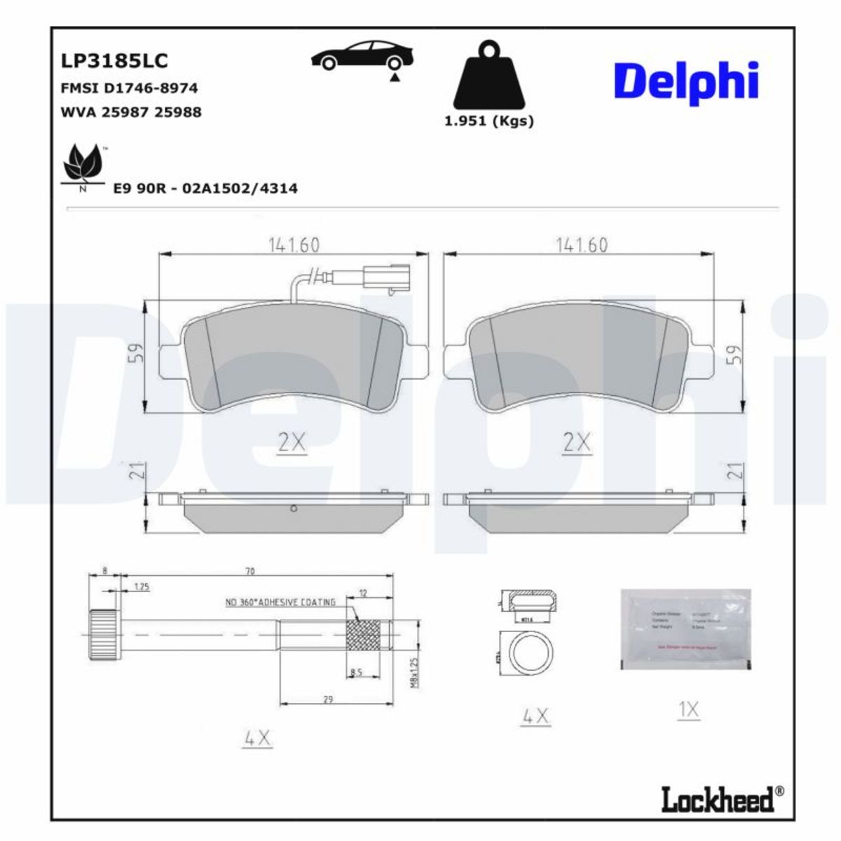 Bremsbelagsatz DELPHI LP3185LC