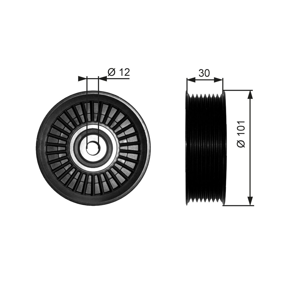 Image of Rondsel/geleiderpoelie, V-riem