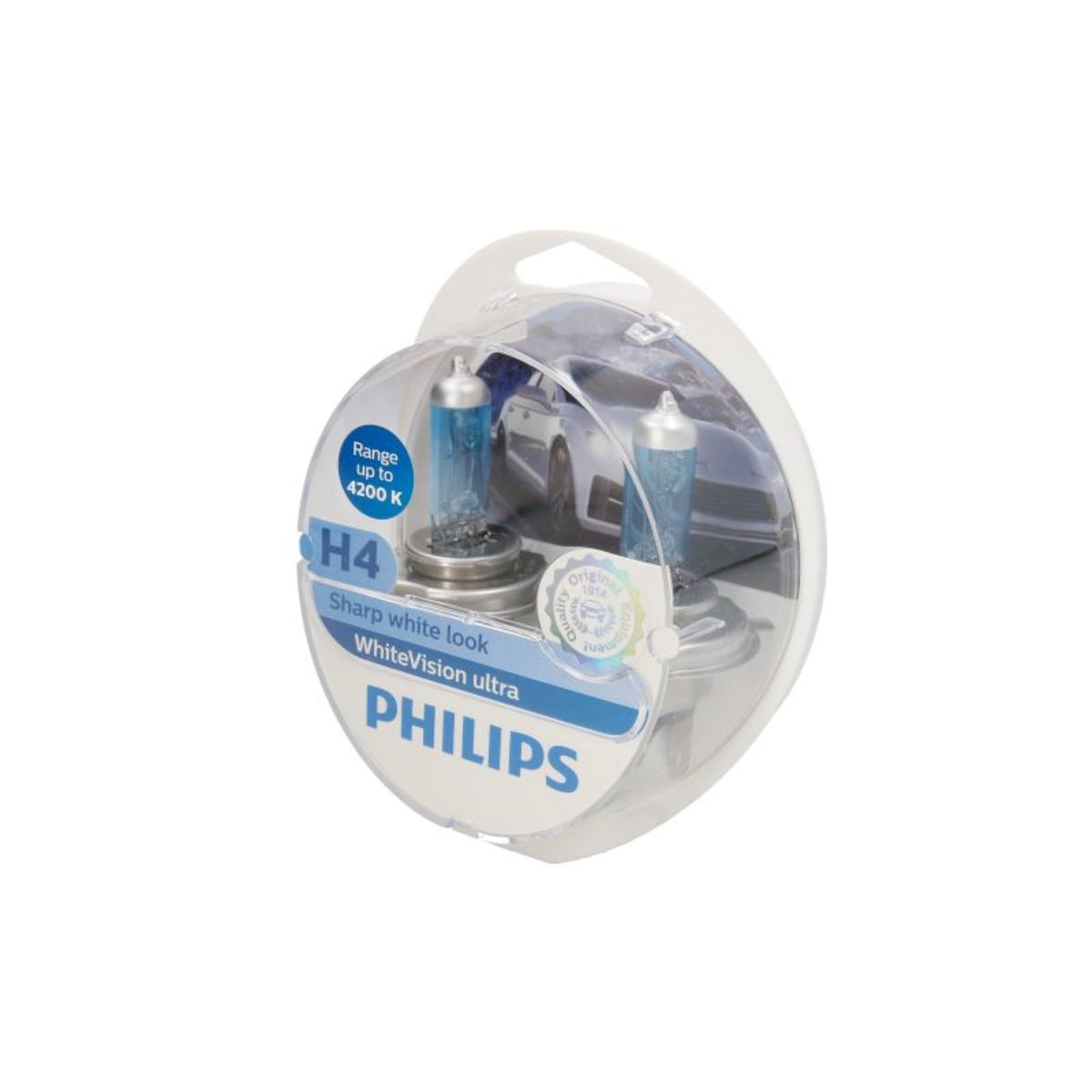Glühlampe Halogen Philips H4 WhiteVision Ultra 12V/60/55W, 2 Stück