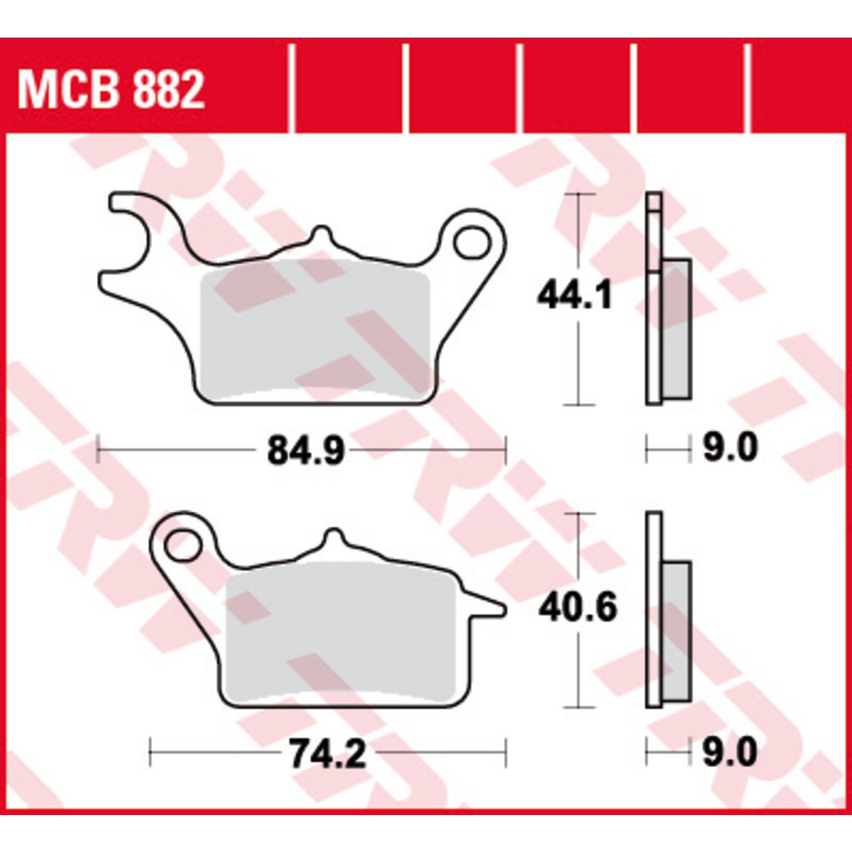 Bremsbelagsatz, ohne Straßenzulassung TRW MOTO MCB882
