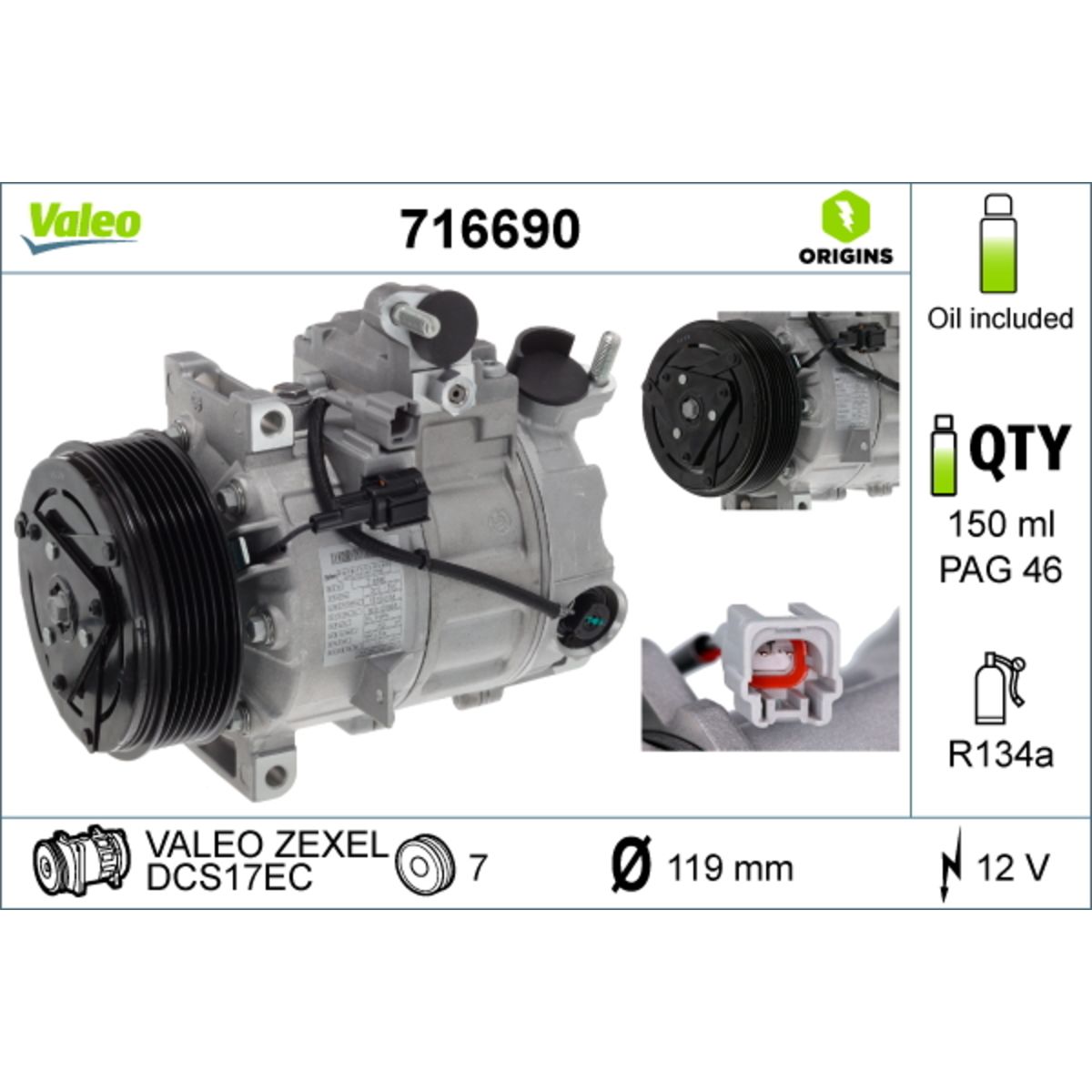 Image of Compressor airconditioning  ORIGINS NEW