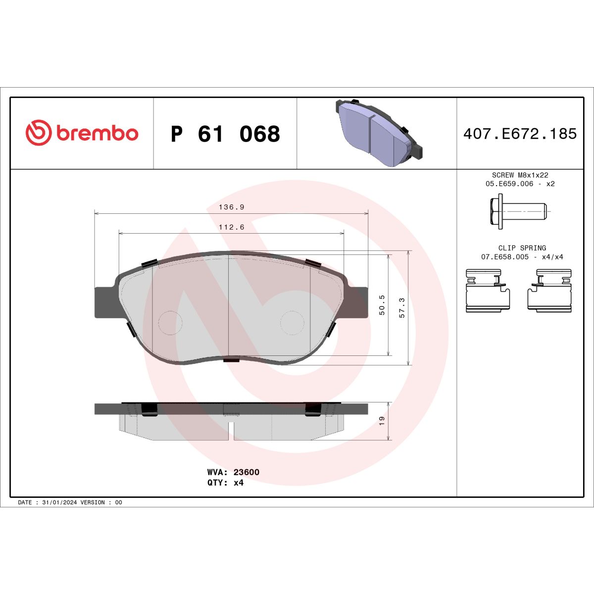 Image of Remblokset  Xtra , voor