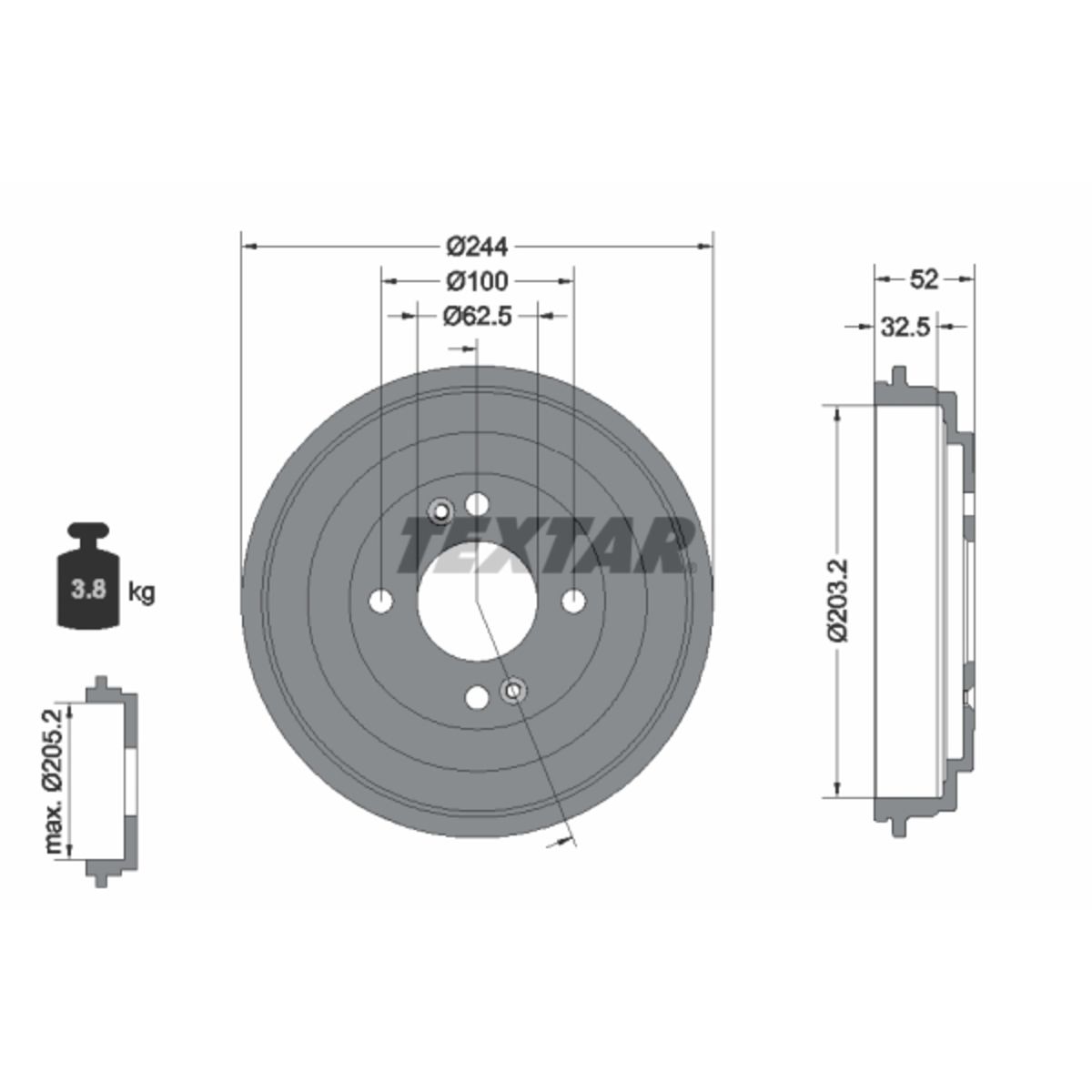 Bremstrommel TEXTAR 94050400