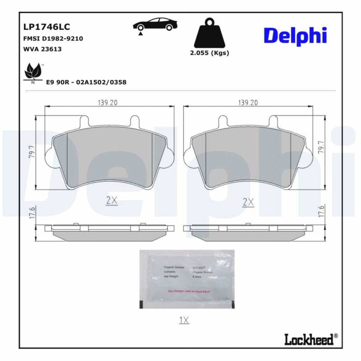 Bremsbelagsatz DELPHI LP1746LC