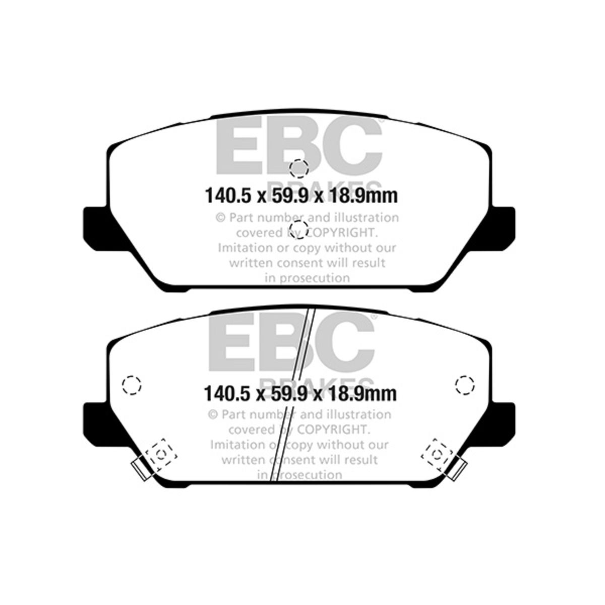 Bremsbelagsatz EBC BRAKES Yellow Stuff DP42343R, Vorne