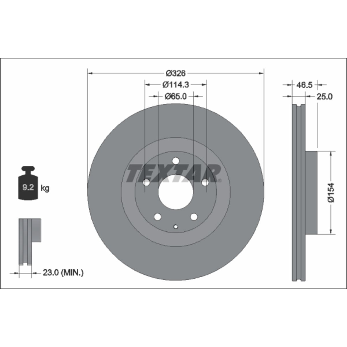 Textar Disque De Frein 92337603 - Image 4