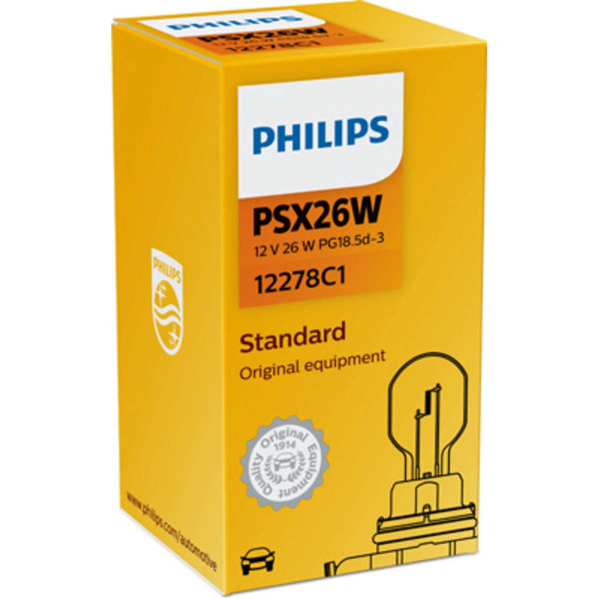 Image of P27/7w lamp  PSX26W 12V, 2W