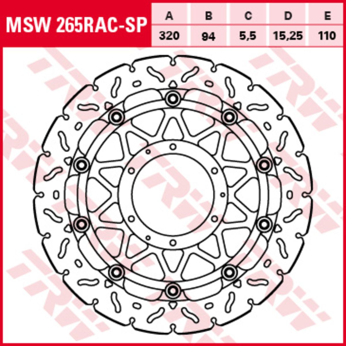 Disco freno TRW MSW265RAC-SP, 1 Pezzo