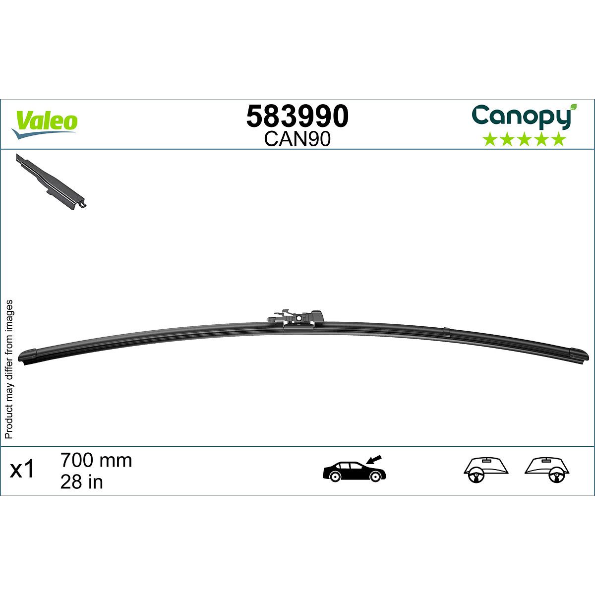 Wisserblad  Canopy , 700mm, Voor, 1 Stuk
