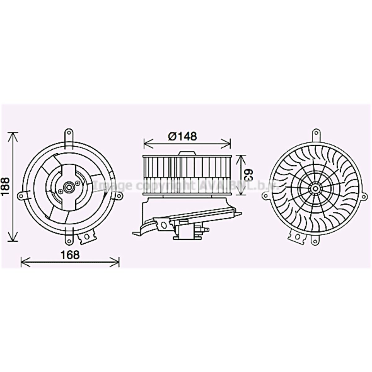 Motore elettrico, ventola interna AVA COOLING MS8711