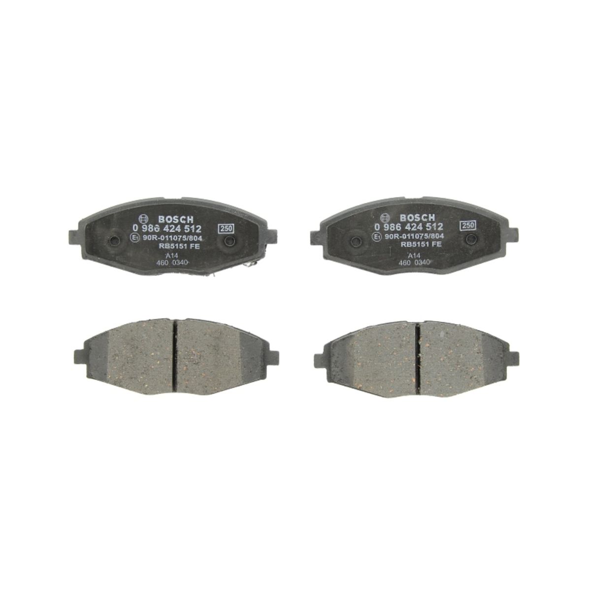 Bosch Jeu De Plaquettes De Frein 0 986 424 512, Avant