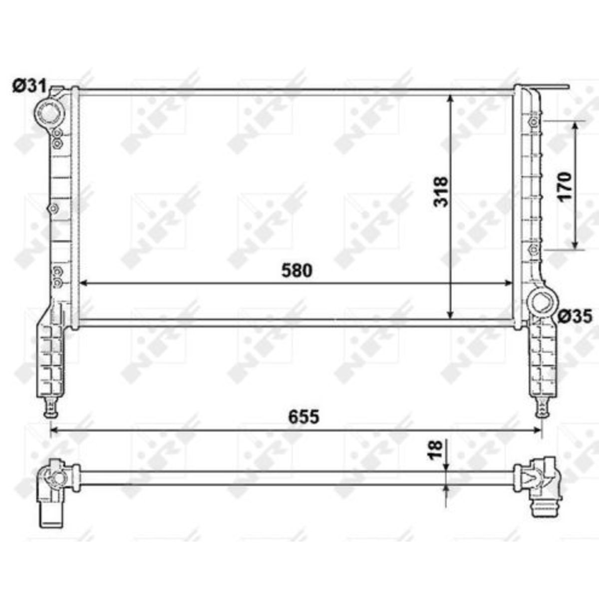Radiator, motorkoeling