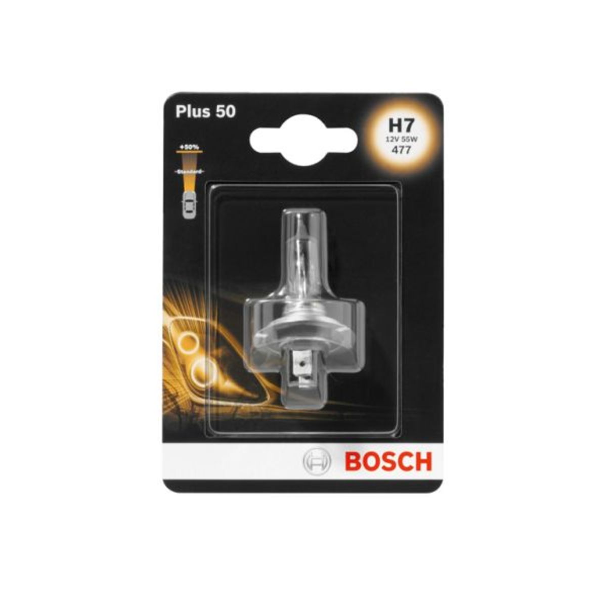 Ampoule halogène BOSCH H7 Plus 50% 12V, 55W