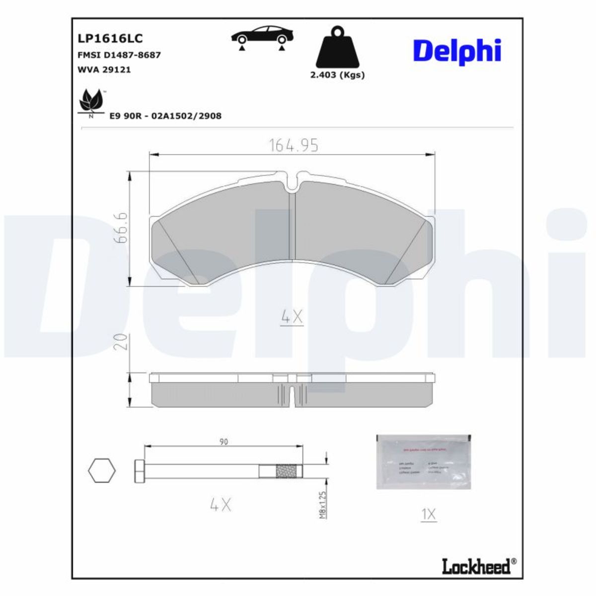 Bremsbelagsatz DELPHI LP1616LC