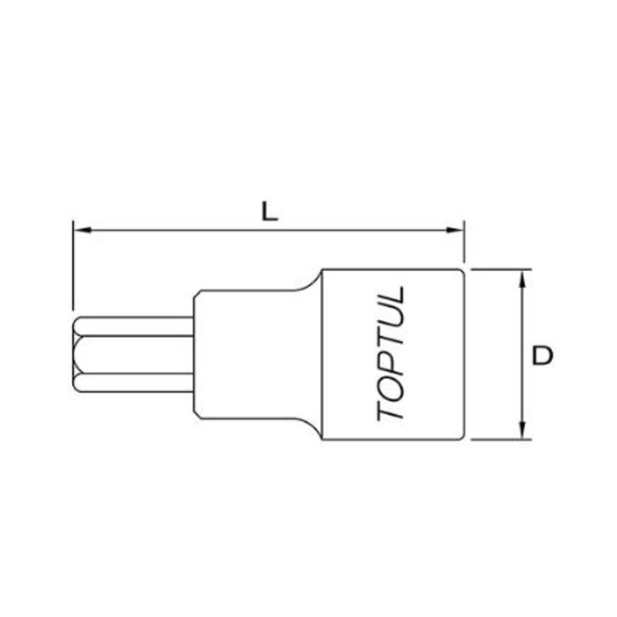 Steckschlüsseleinsatz mit Bohrung 1/4 zoll HEX TOPTUL BCDA0810