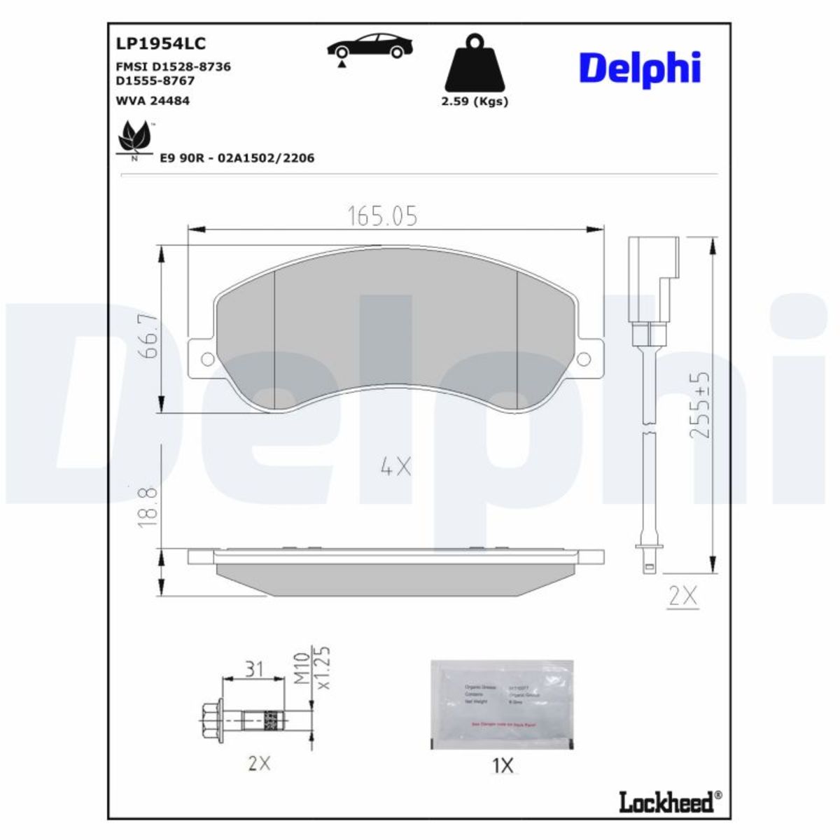 Bremsbelagsatz DELPHI LP1954LC