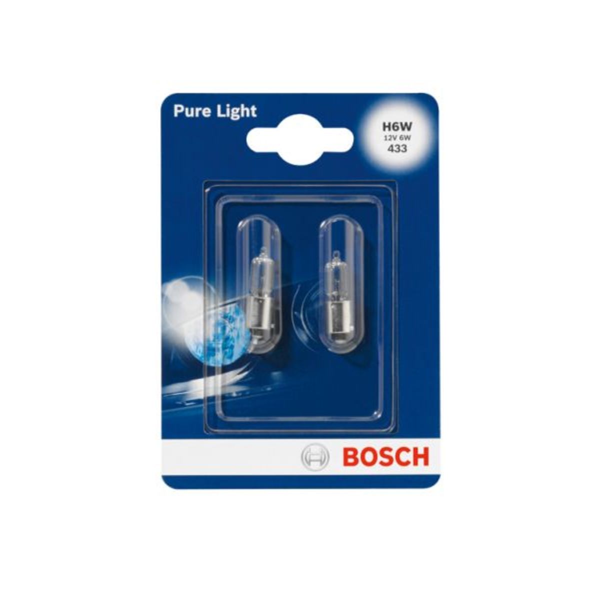 Bosch Ampoule Secondaire H6w Pure Light 12V/6W, 2 Pièce