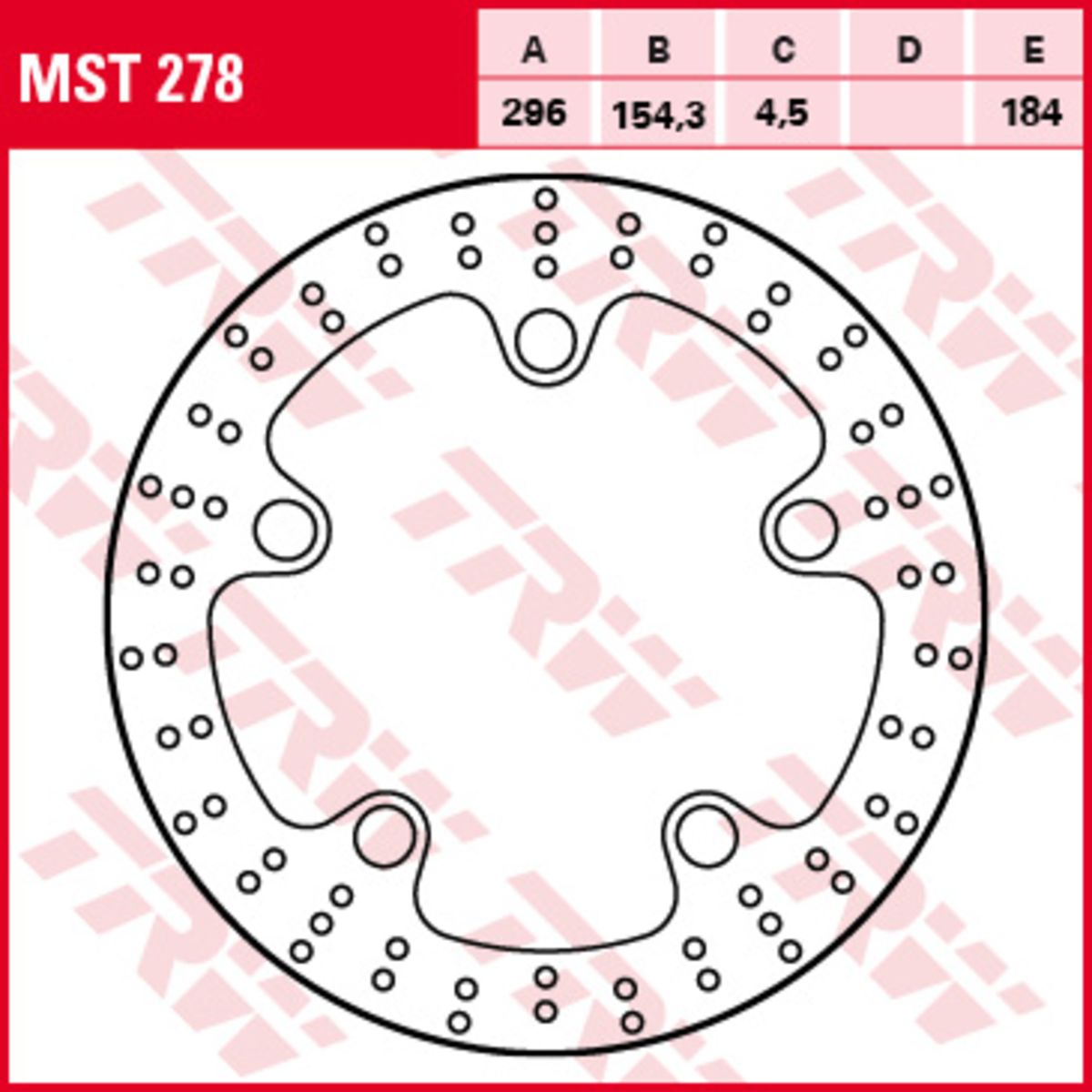 Disque de frein TRW MST278, 1 pièce