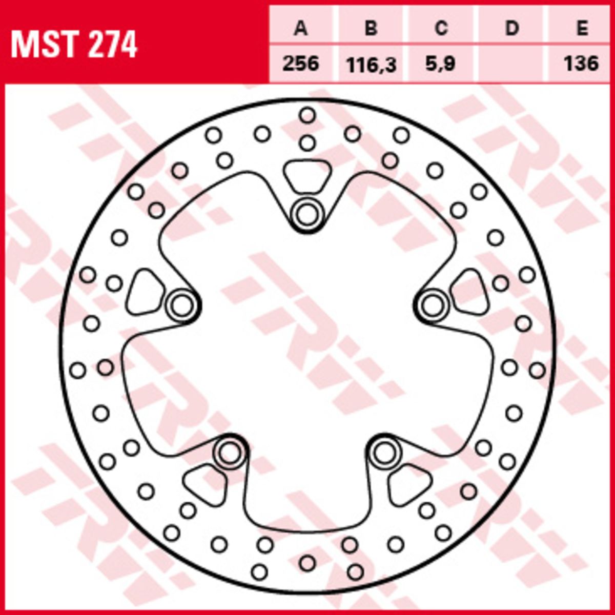Bremsscheibe TRW MST274, 1 Stück
