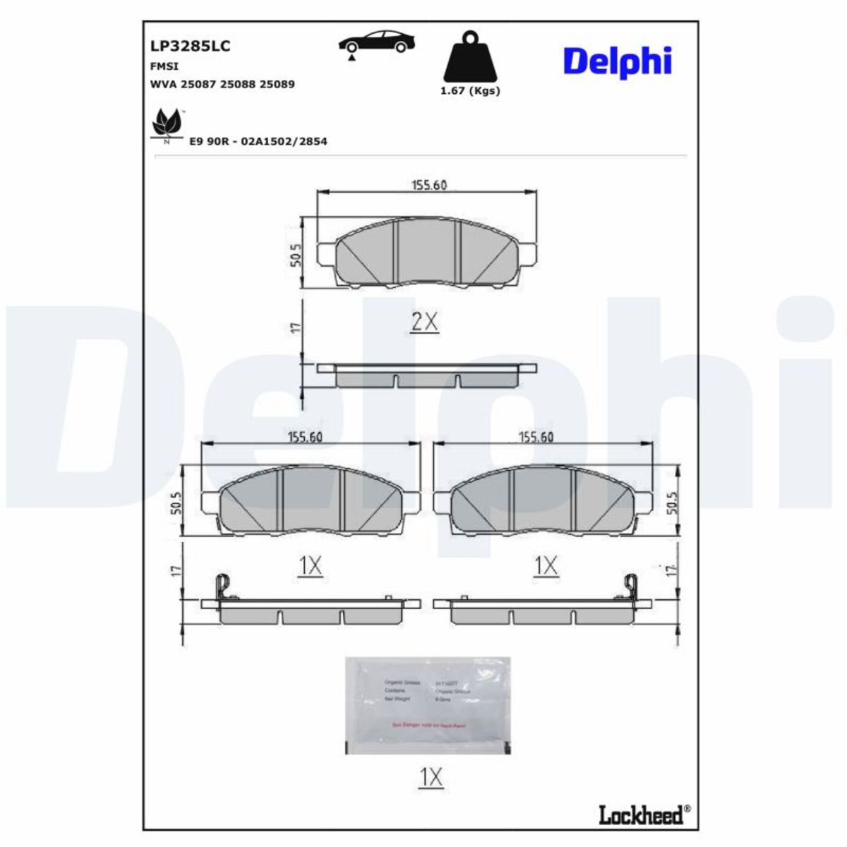 Bremsbelagsatz DELPHI LP3285LC