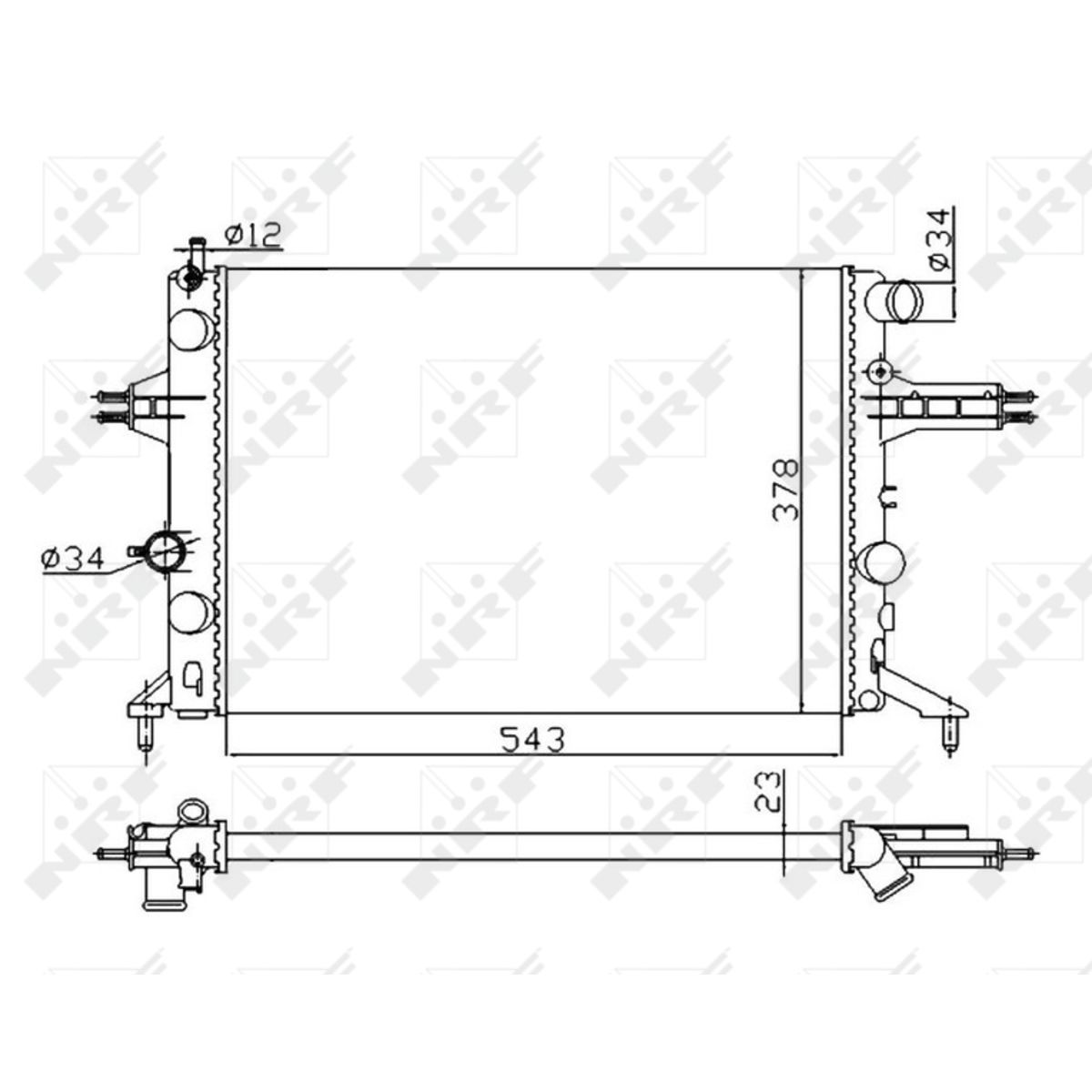 Radiateur, refroidissement du moteur Classe économique NRF 53628A