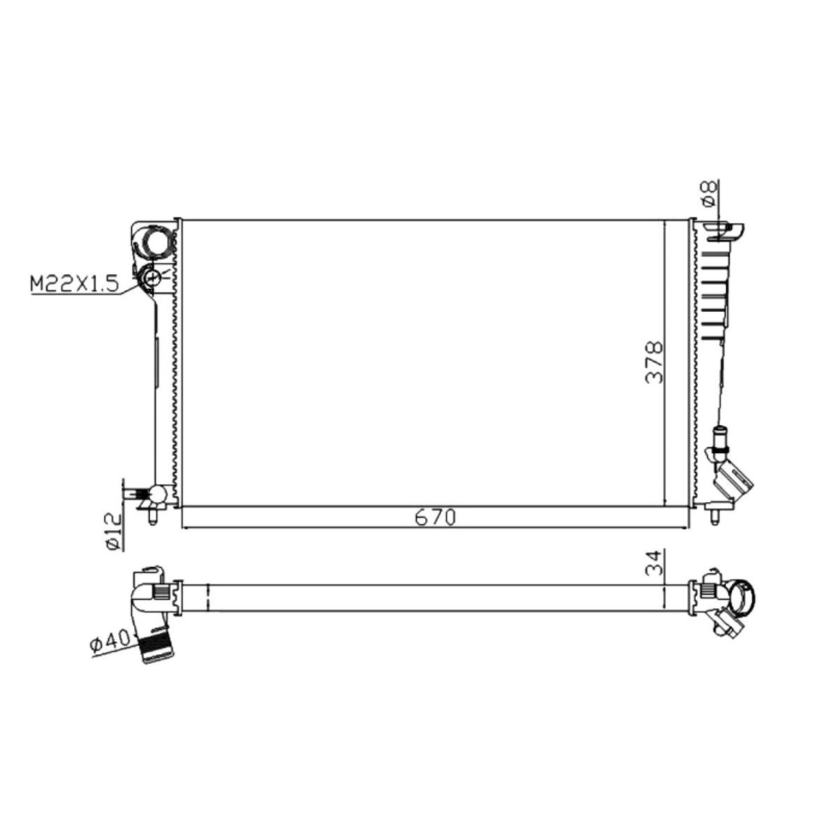 Radiateur, refroidissement du moteur Classe économique NRF 509510A