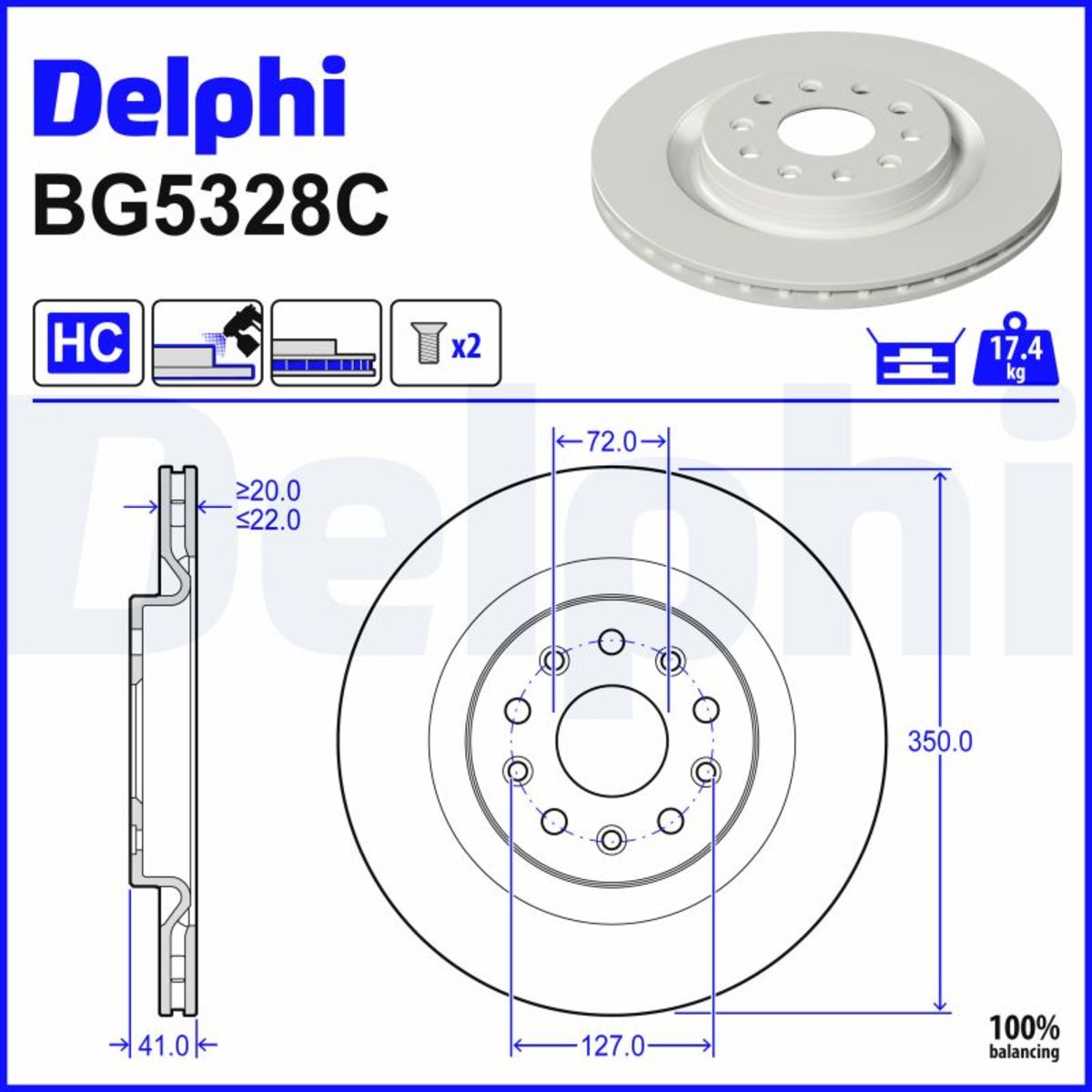 Bremsscheibe DELPHI BG5328C
