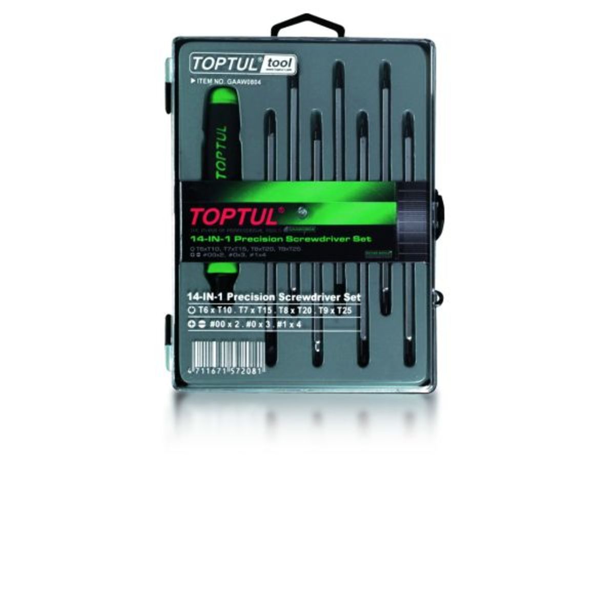 Image of Kruiskop- en TORX-schroevendraaierset  Precision, 4 stuks aan beide zijden