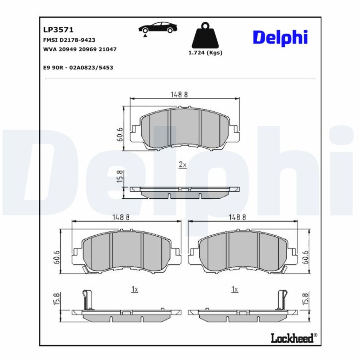 Für DELPHI LOCKHEED HAMULCE LP3571 HAM PADS. - Bild 6