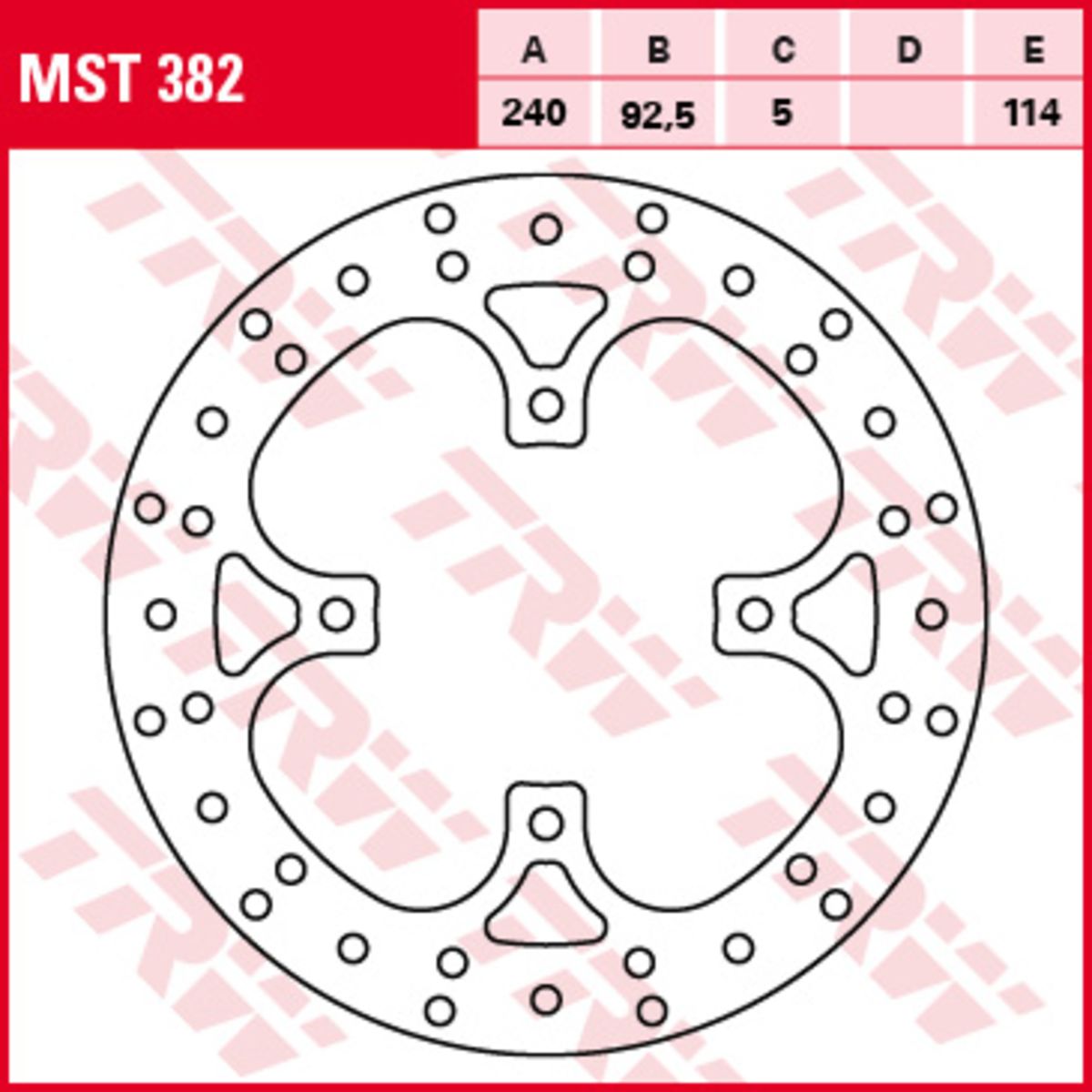 Disco freno TRW MST382, 1 Pezzo