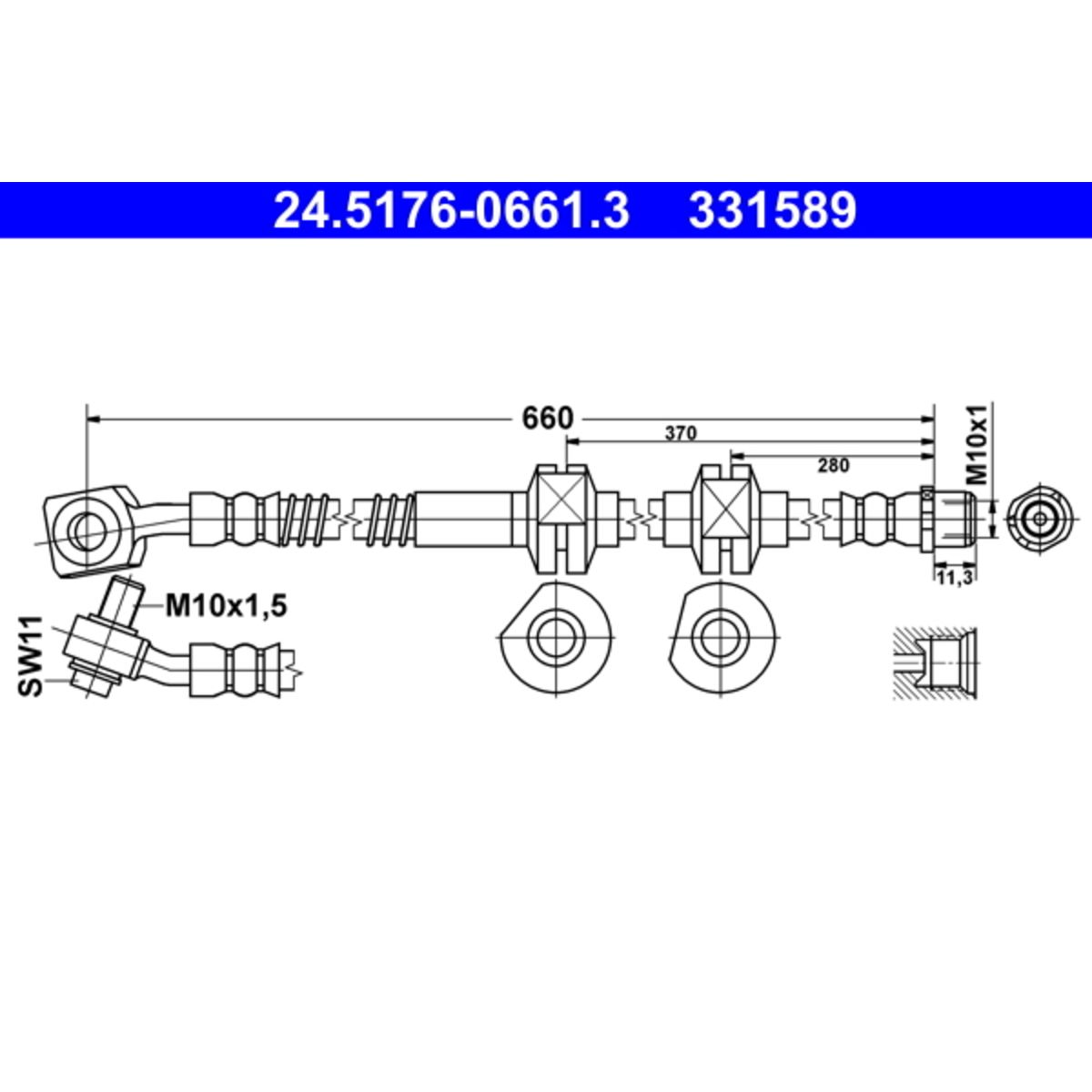 Tubo flessibile freno 24.5176-0661.3 ATE per OPEL CASCADA - Immagine 4
